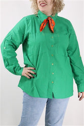 חולצה ירוקה מכופתרת וחדשה- XL